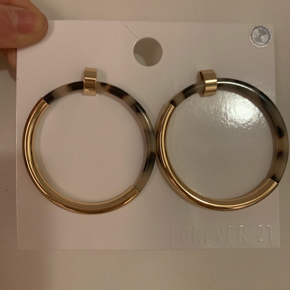 Tortoise shell Hoop Earrings